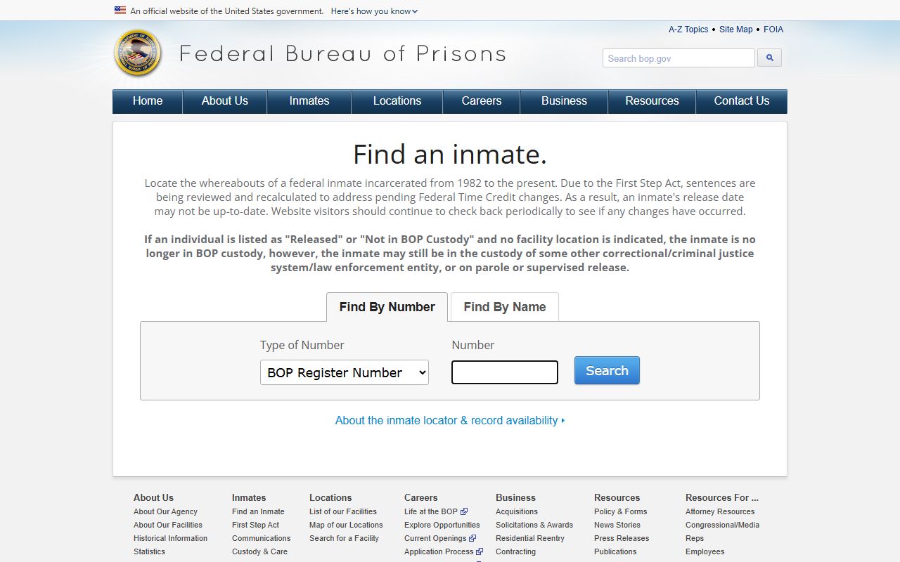 BOP inmate locator for Federal Correctional Institution Fort Dix inmate lookup